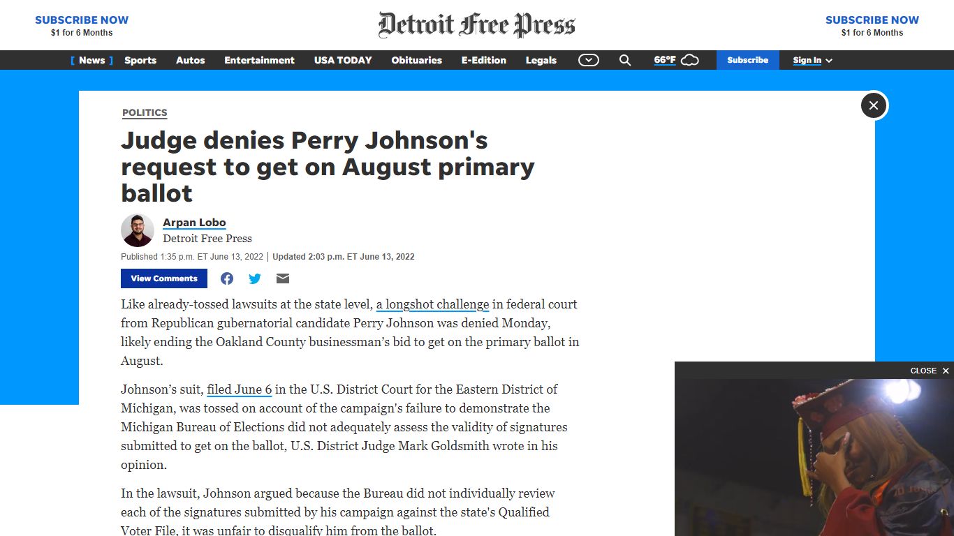 Perry Johnson appeal to get on GOP governor primary ballot dismissed